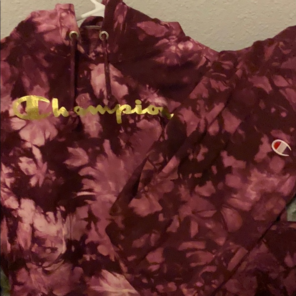 tie dye champion sweater and sweats